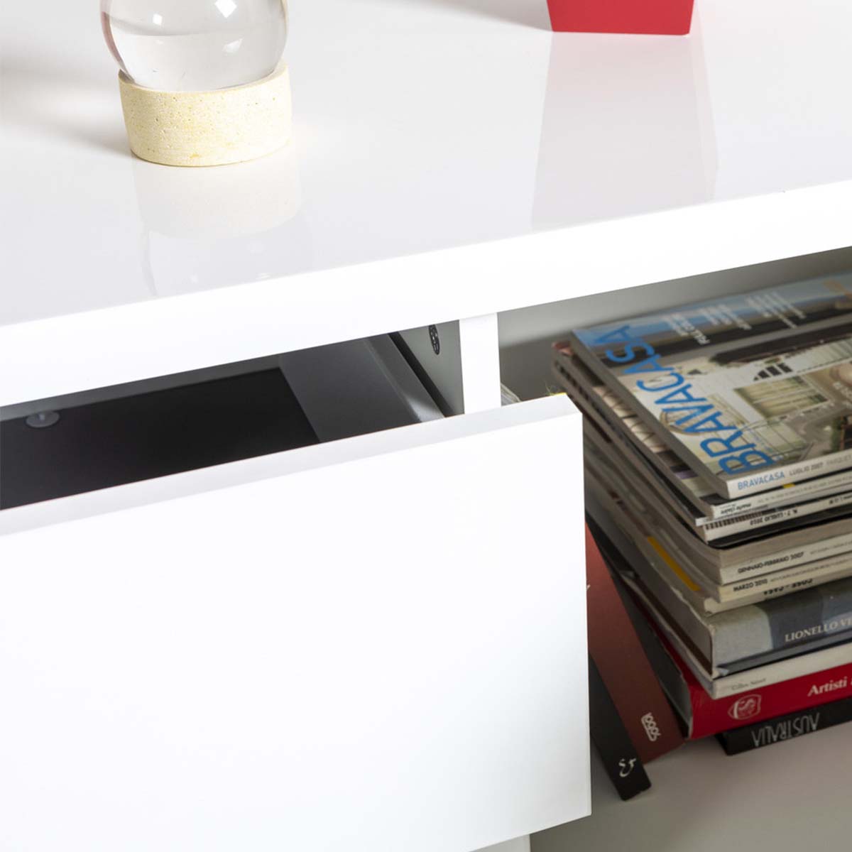 Mobile salvaspazio 4 cassetti 1 anta bianco 120x82x44 cm