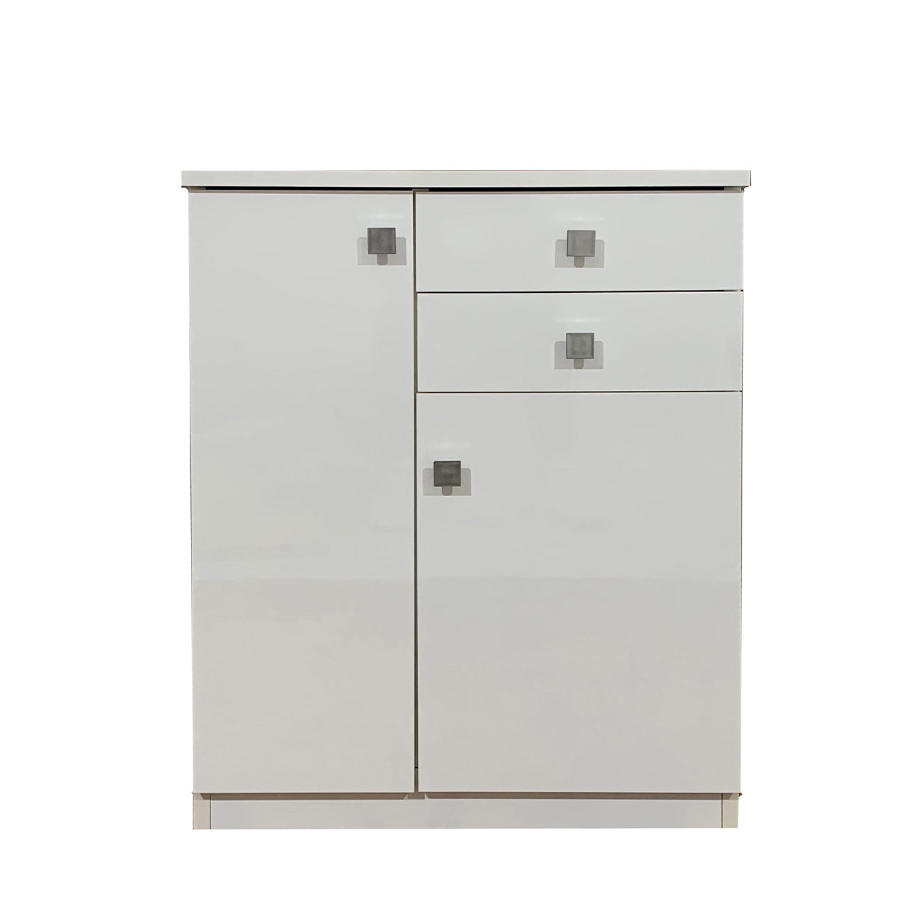 Mobile multiuso bianco lucido 60x34x80 cm 2 cassetti 2 ante