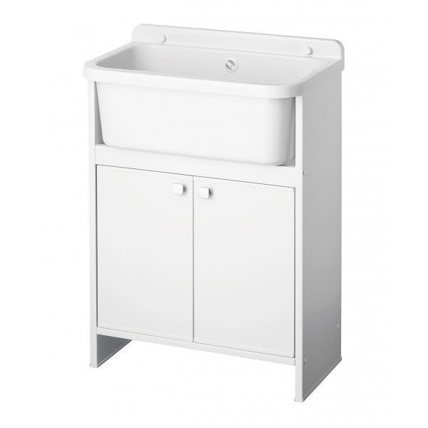 Lavatoio salvaspazio 55 x 78 x 35 cm in resina pvc bianco