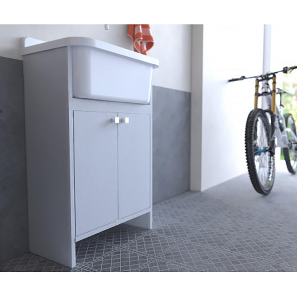 Lavatoio salvaspazio 55 x 78 x 35 cm in resina pvc bianco