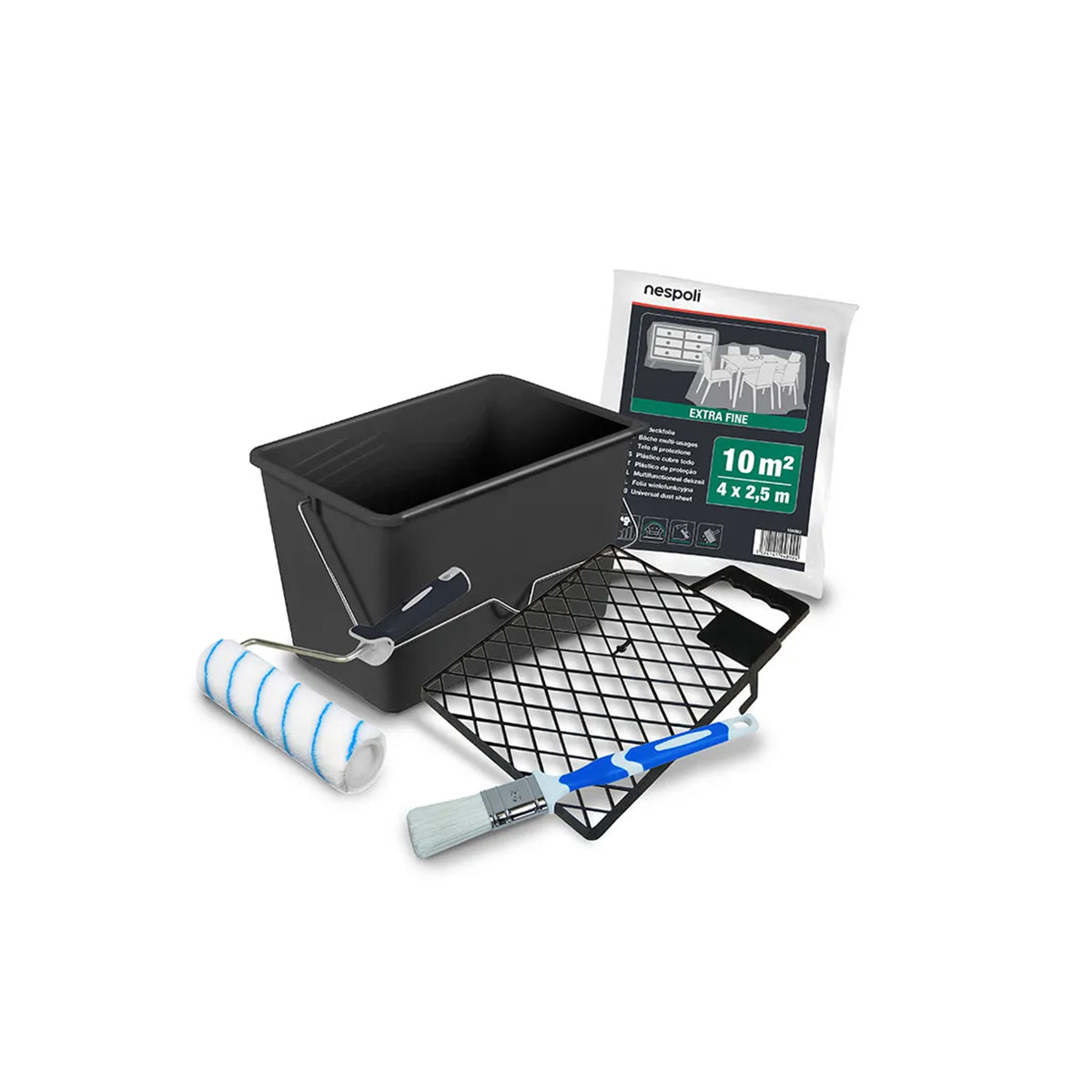 Kit tinteggiatura completo con secchio 12L rullo e pennello