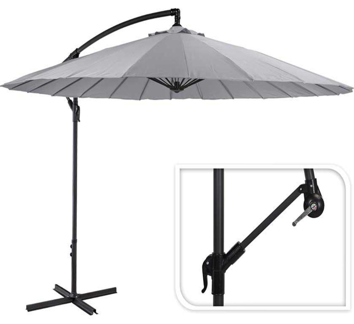 Ombrellone da giardino con braccio diametro 3 metri Koopman