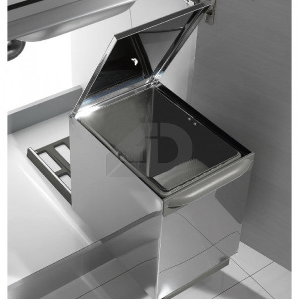 Pattumiera estraibile a 1 secchio rivestimento acciaio 246x379x337 mm Inoxa 97XP1