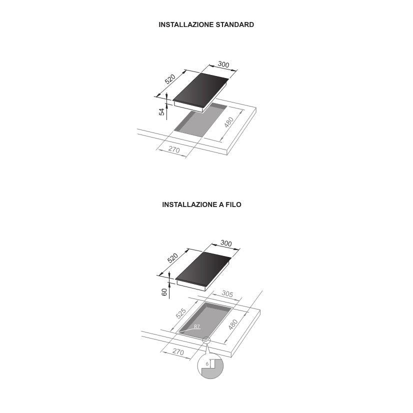 Piano cottura a induzione De Longhi Pin 32 a incasso 30 cm nero
