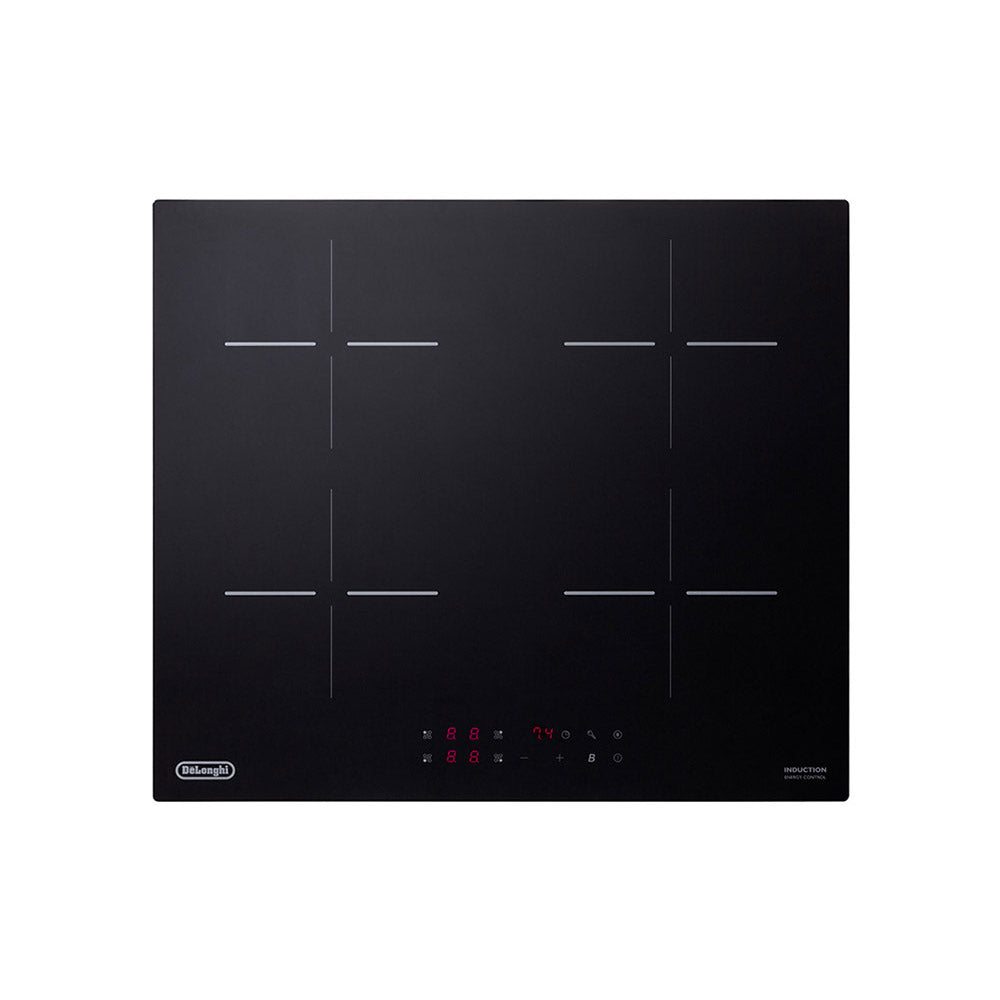 Piano cottura a induzione De Longhi con foro dedicato 4 zone cottura 59 cm nero