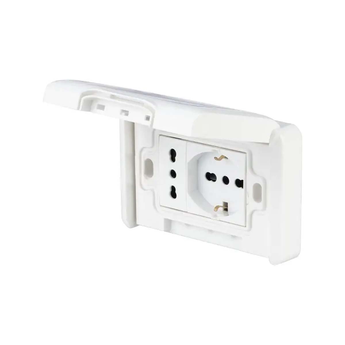 Placca elettrica da esterno IP55 Poly Pool doppia presa bipasso 10/16A bianco
