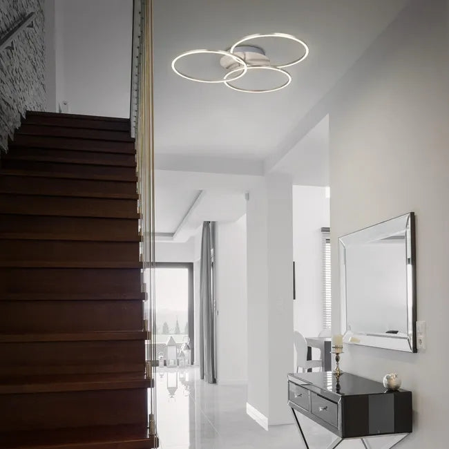 Plafoniera led Frame 40 W 4400 lm bianco caldo 72 cm cromo satinato Briloner