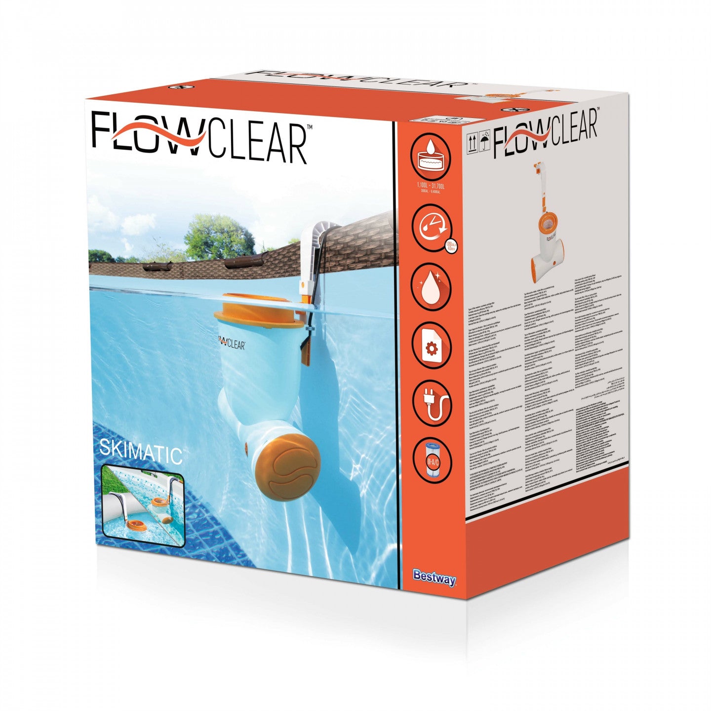 Pompa filtro per piscina Bestway 58469 Skimmer Flowclear 1,050 gal. (3,974 L)