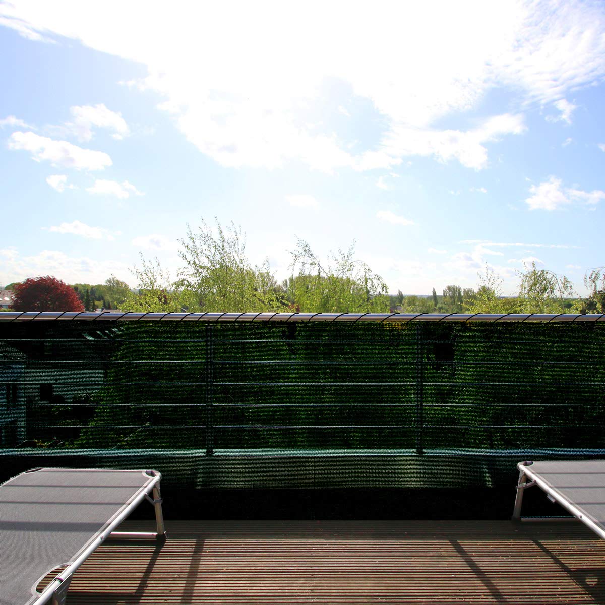 Rete ombra con asole in minirotoli verde