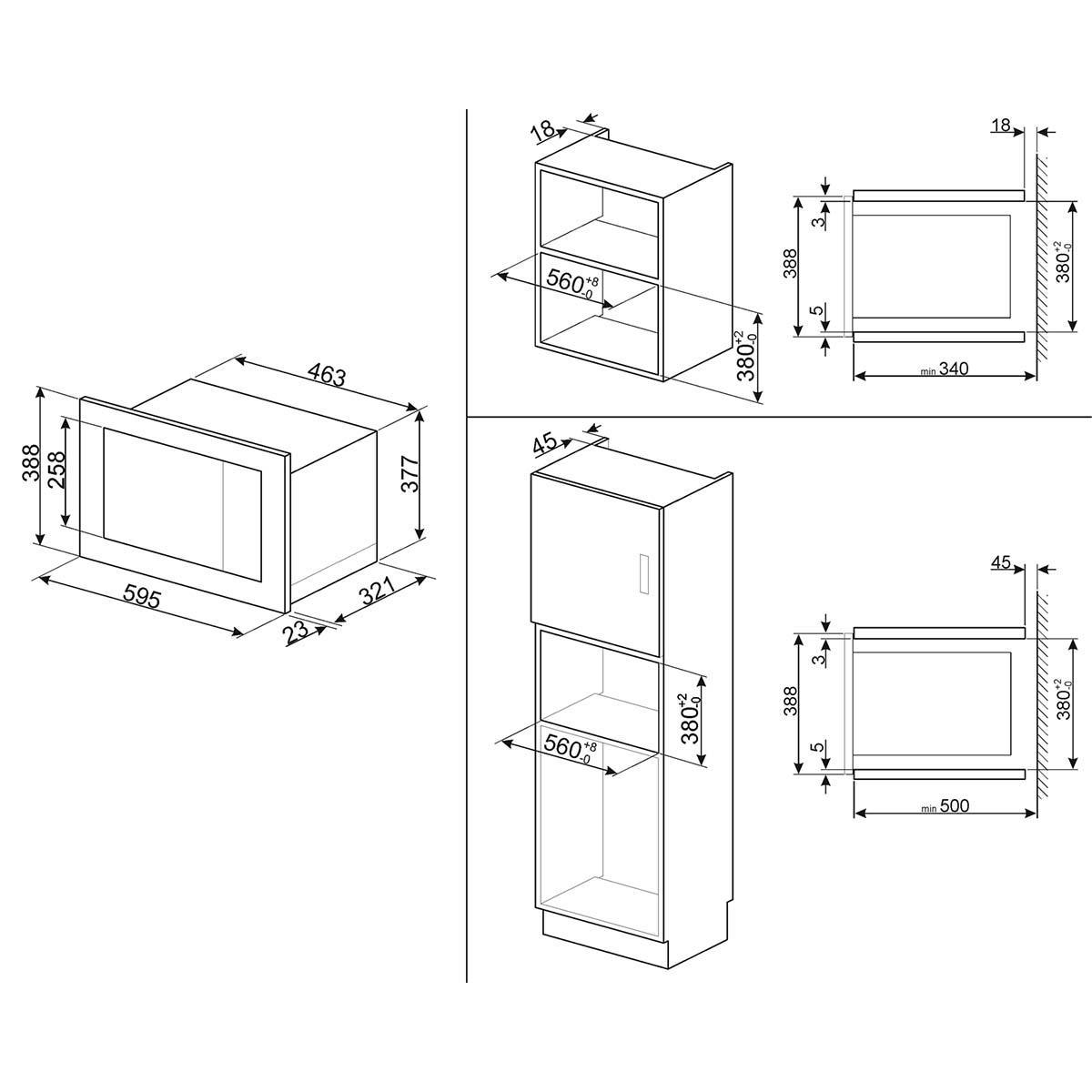 Microonde da incasso Smeg FMI020X inox satinato 1000W