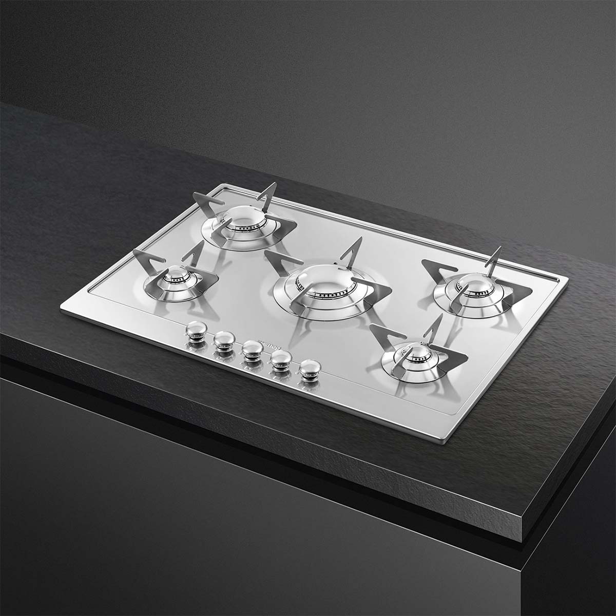 Piano cottura a gas 5 fuochi 70 cm inox lucido Smeg P705ES