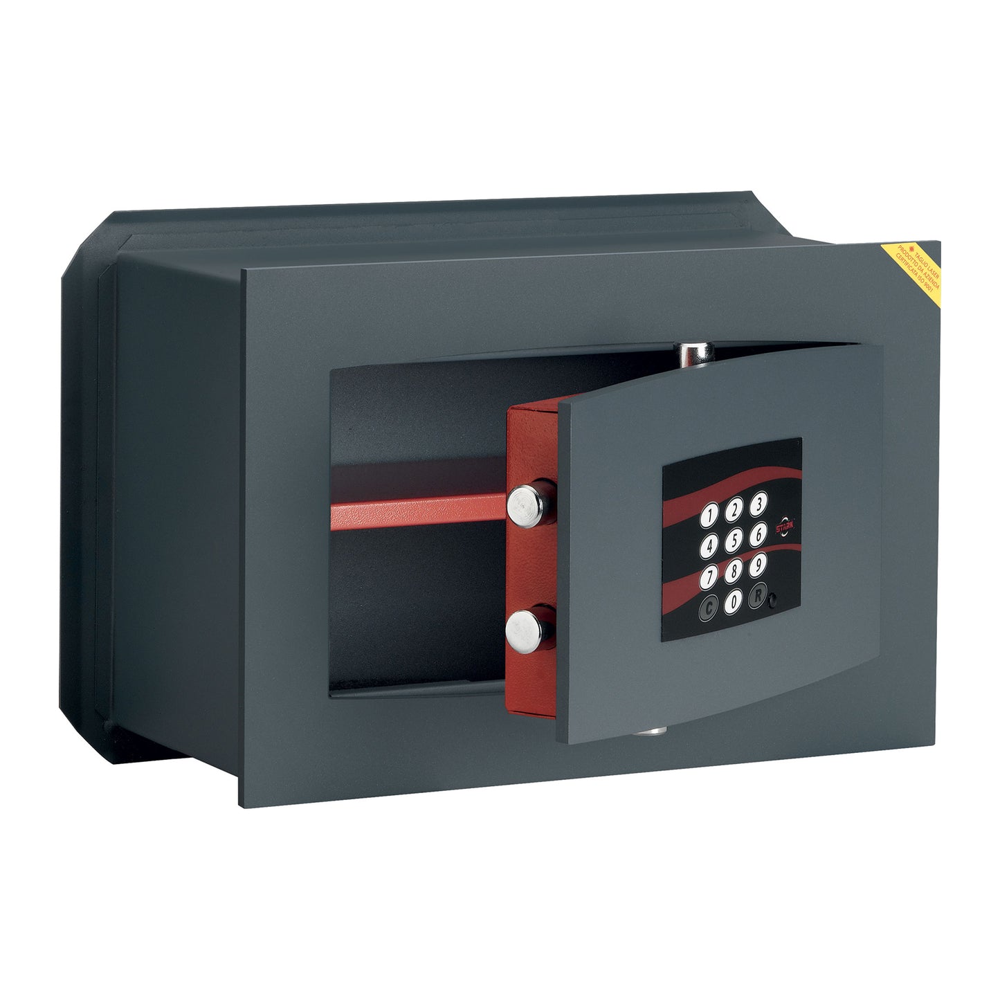 Cassaforte a muro con serratura elettronica 210x310x195 mm porta 8 mm in acciaio