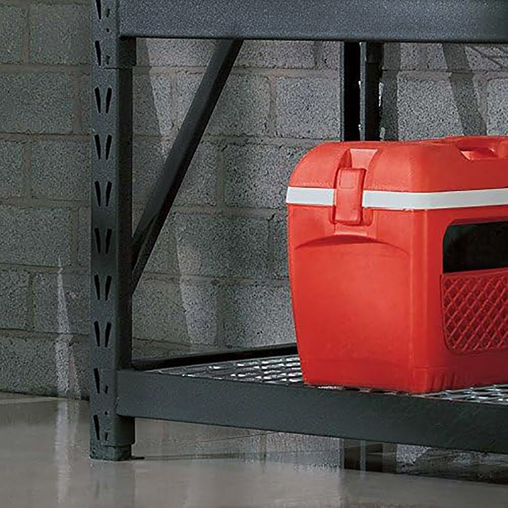 Scaffale industriale in metallo 183x196x61 cm 4 ripiani nero