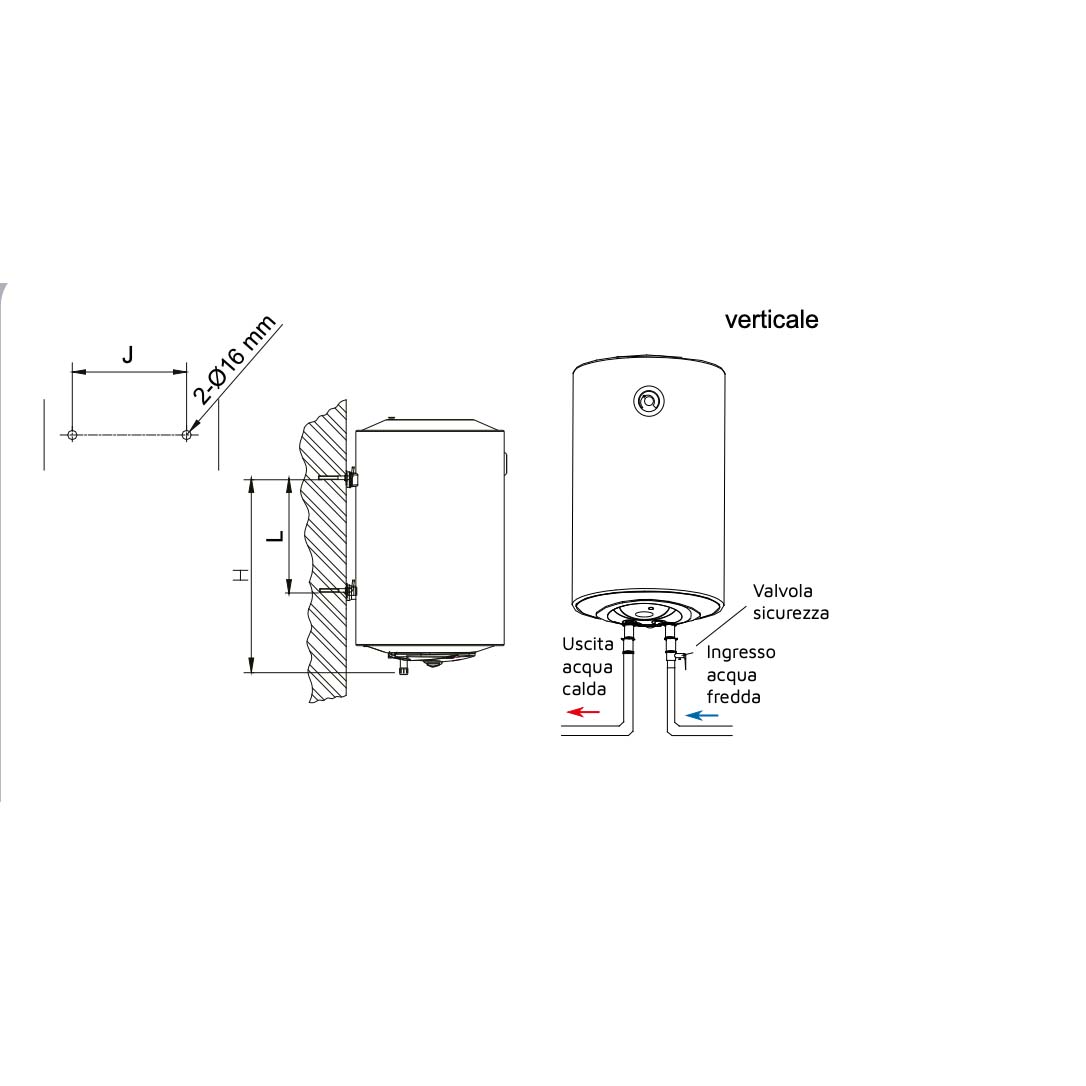 Scaldabagno elettrico verticale classe C 1500 W 80 lt