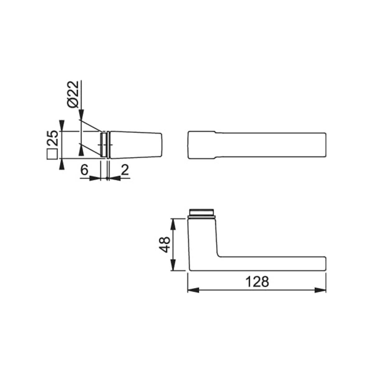 Maniglia Hoppe Austin mini-rosetta quadra 25x25 mm