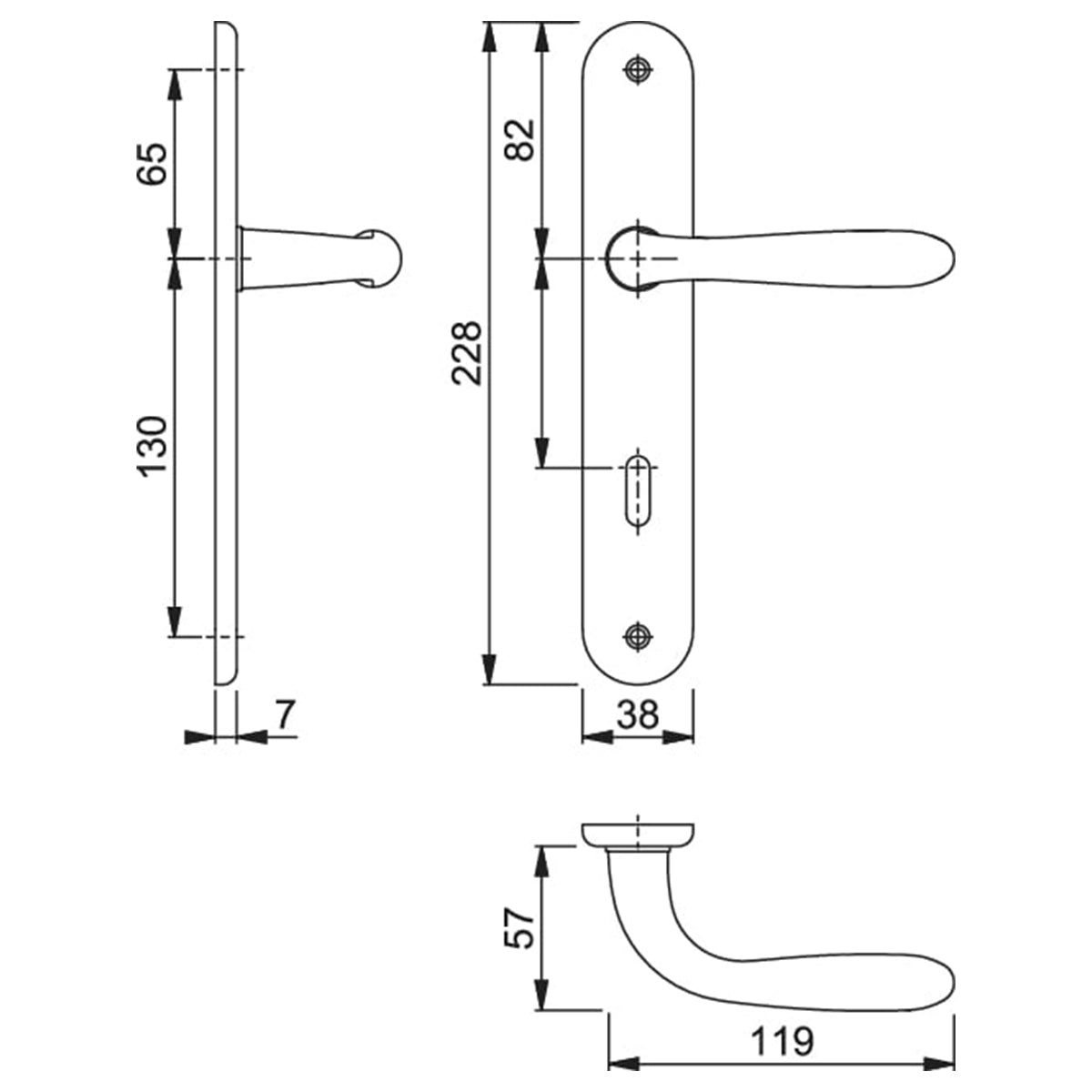 Maniglia Hoppe Santiago con placca interasse 90 mm