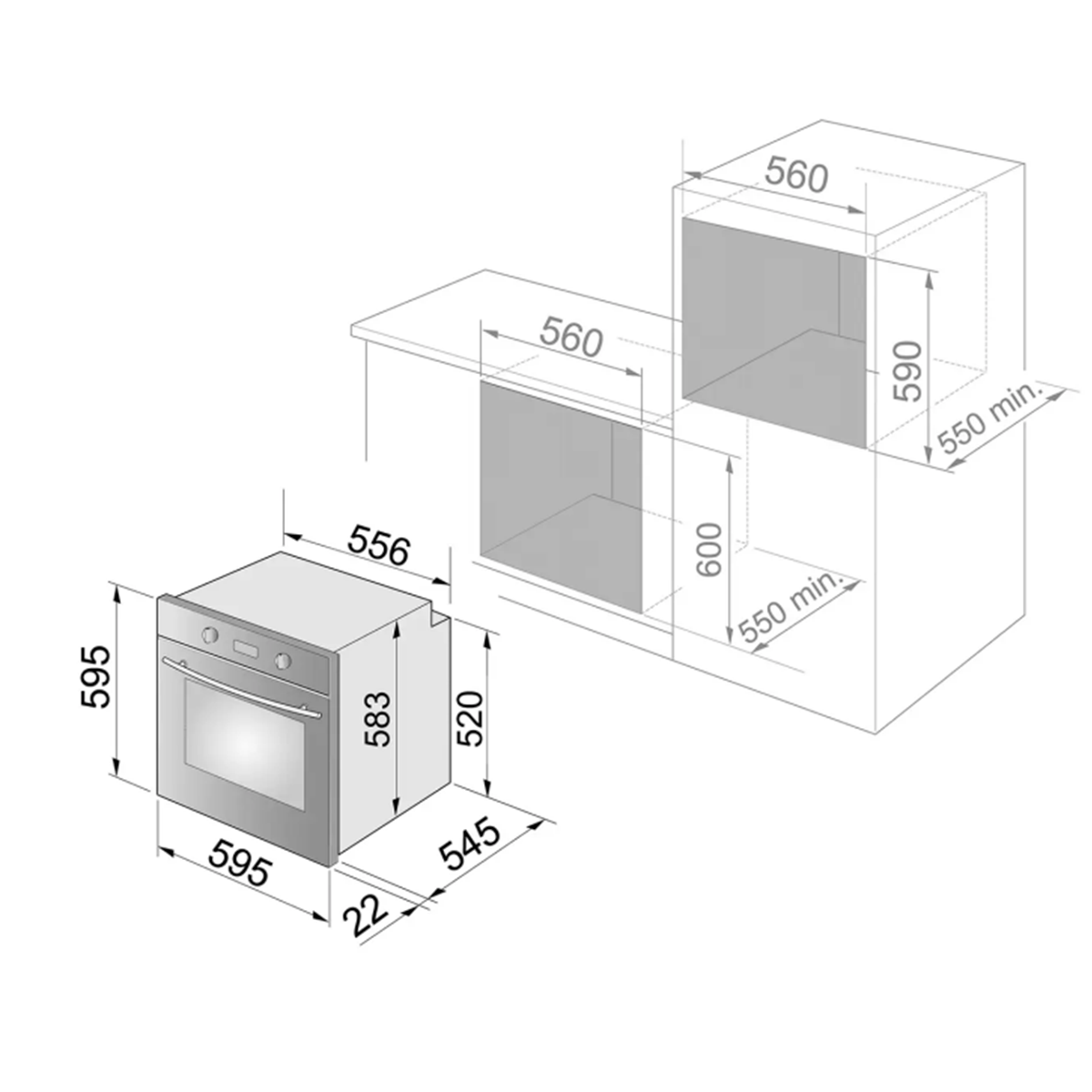 De Longhi forno da incasso multifunzione ventilato 60 cm 74 litri bianco NSM7BLPPP