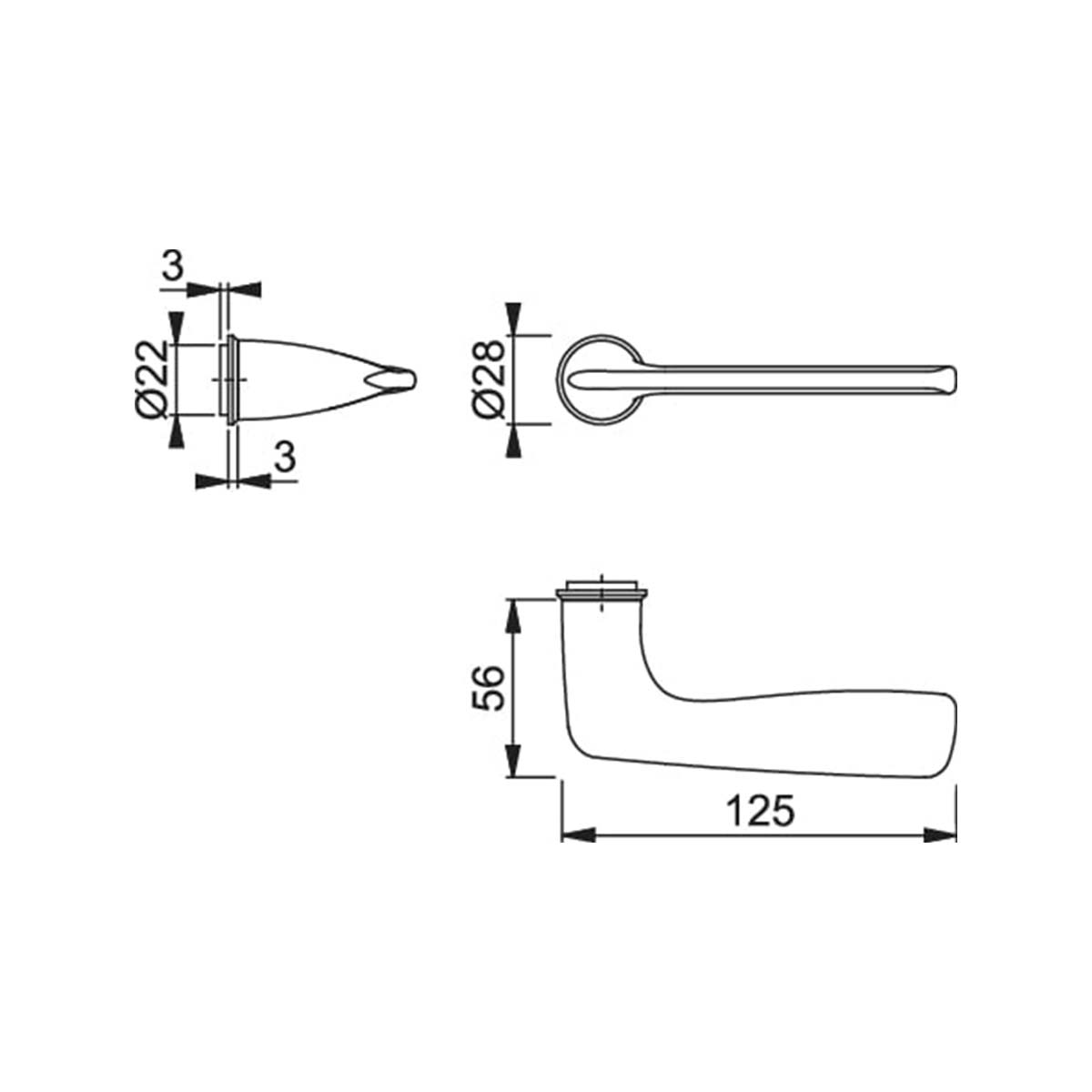 Maniglia Hoppe Houston con mini-rosetta d. 28 mm