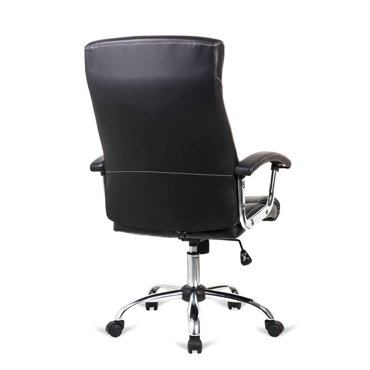 Sedia da ufficio ergonomica regolabile con braccioli in ecopelle nera
