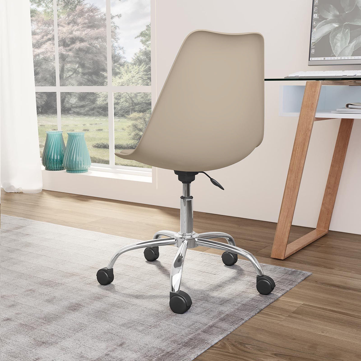 Sedia da ufficio in ecopelle con ruote altezza regolabile