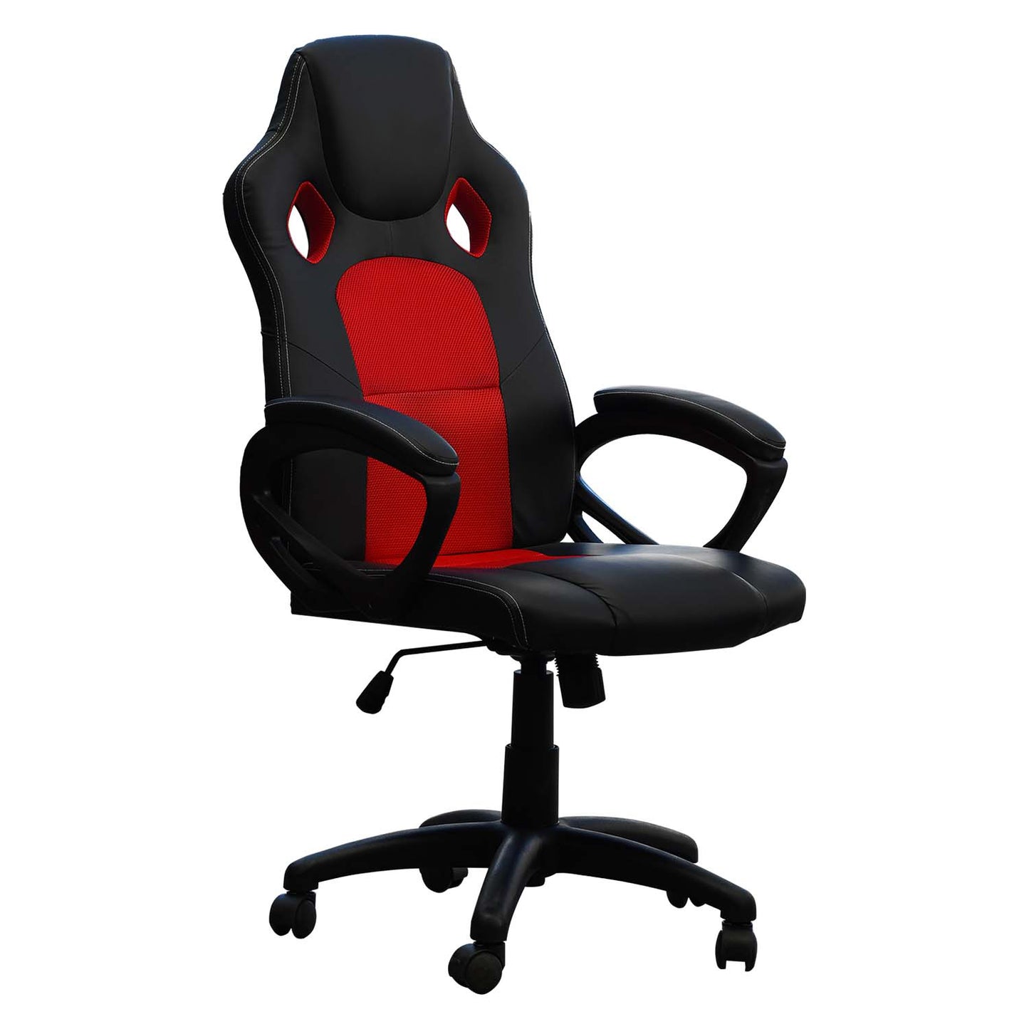 Sedia gaming ergonomica altezza regolabile con braccioli nera e rossa