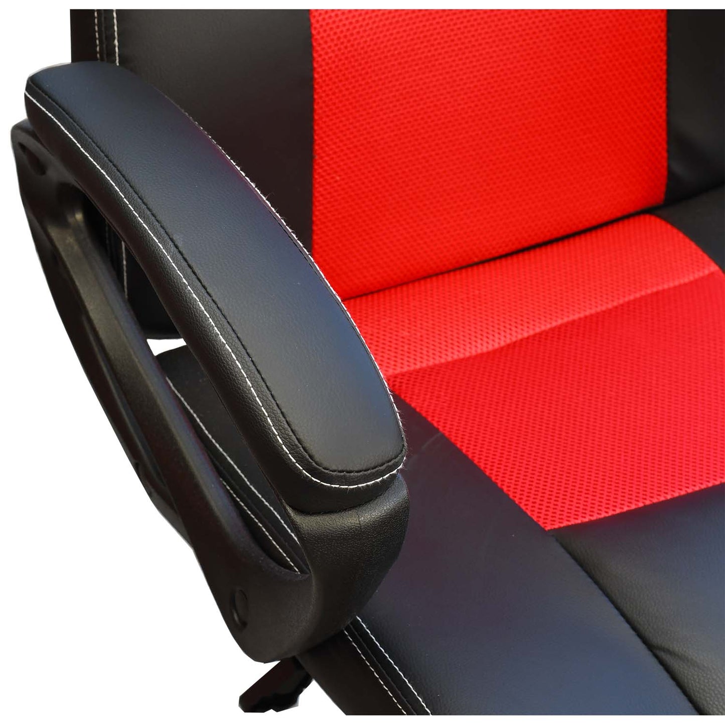 Sedia gaming ergonomica altezza regolabile con braccioli nera e rossa
