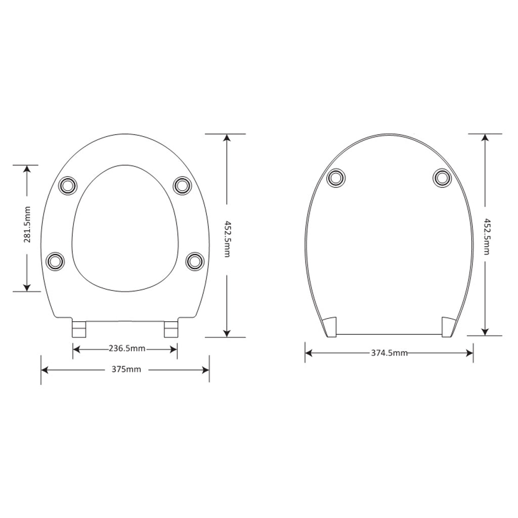 Sedile wc copri water soft close con cerniere bianco 37 x 44 cm