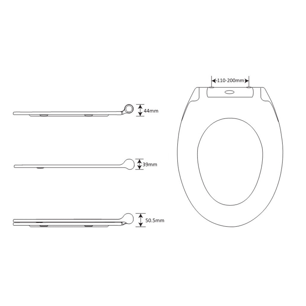 Sedile wc copri water soft close con cerniere bianco 37 x 44 cm