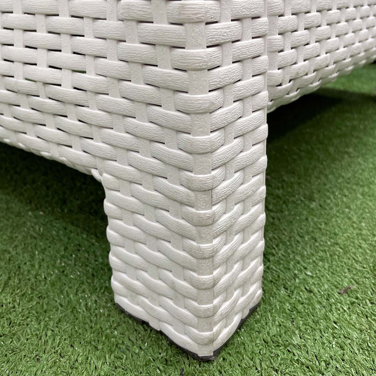 Set da giardino in resina divano poltrone e tavolino bianco Corfu Lounge Keter