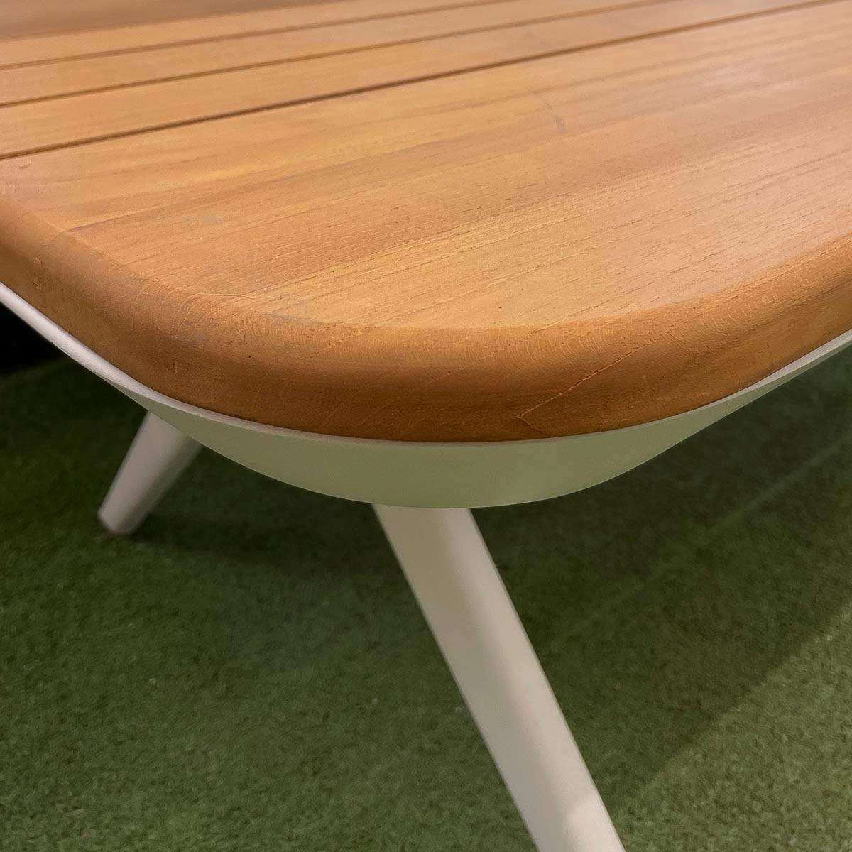 Set da giardino in alluminio e teak 4 pezzi beige Lisbona
