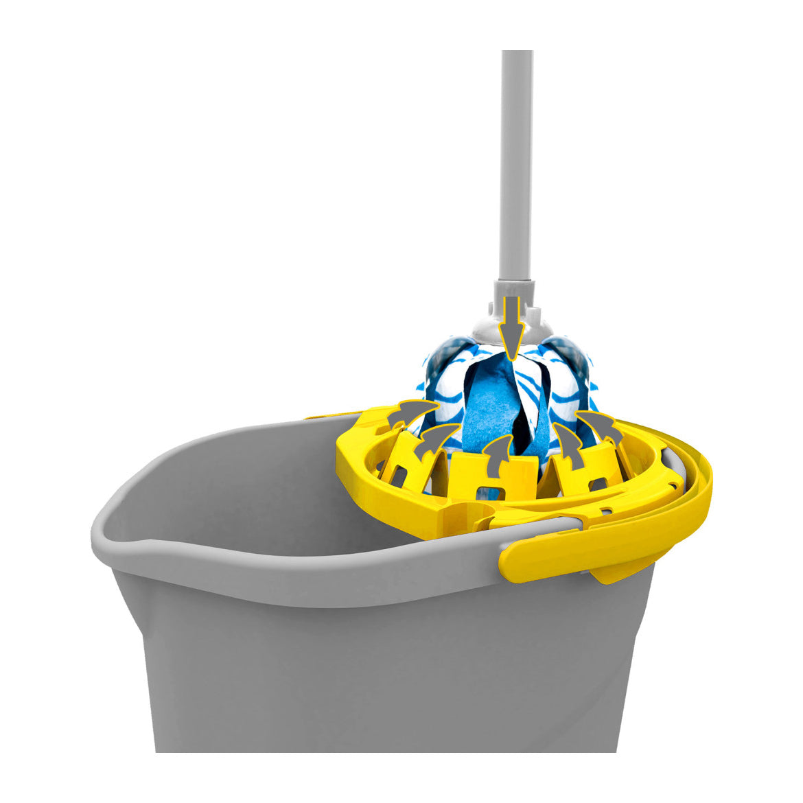 Set mop lavapavimenti con manico e secchio 12 lt