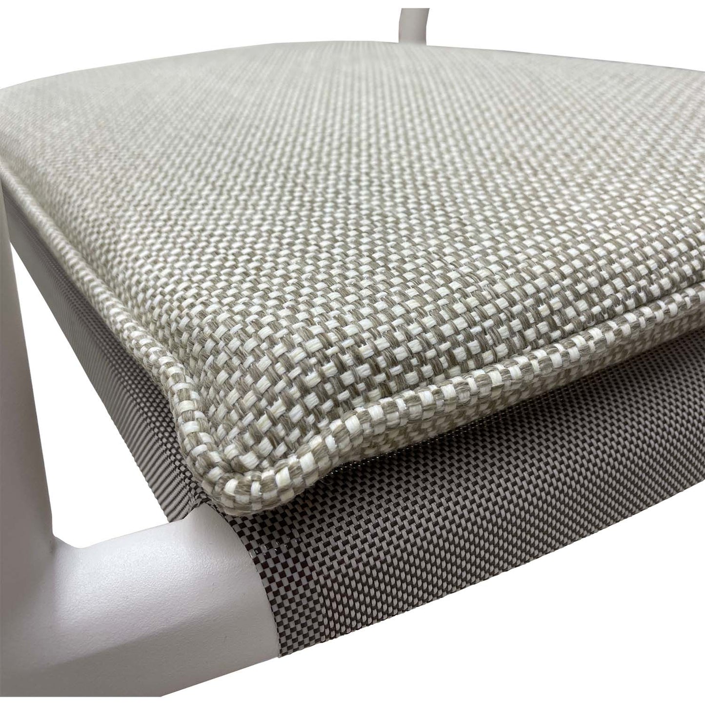 Set in alluminio tavolo e 6 sedie grigio e bianco Malaga