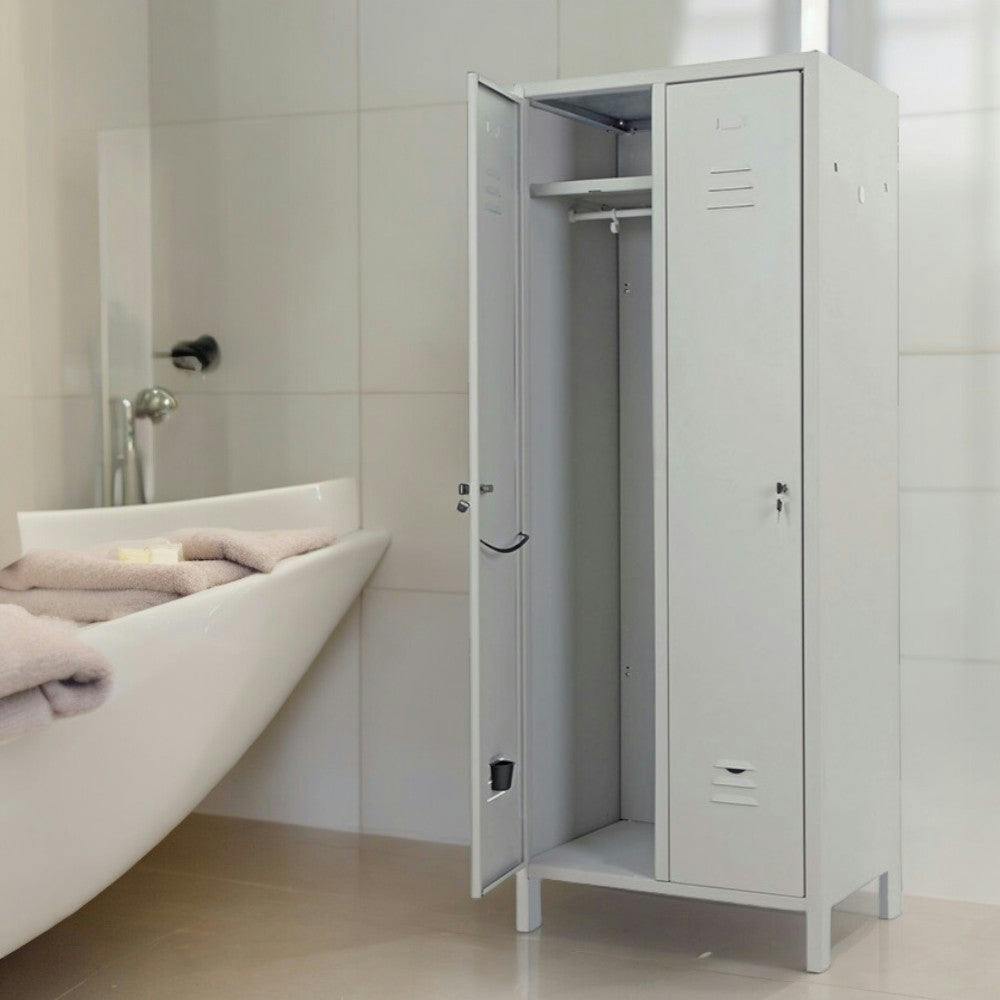 Spogliatoio a 2 ante grigio in metallo 179,5x68,5x35 cm