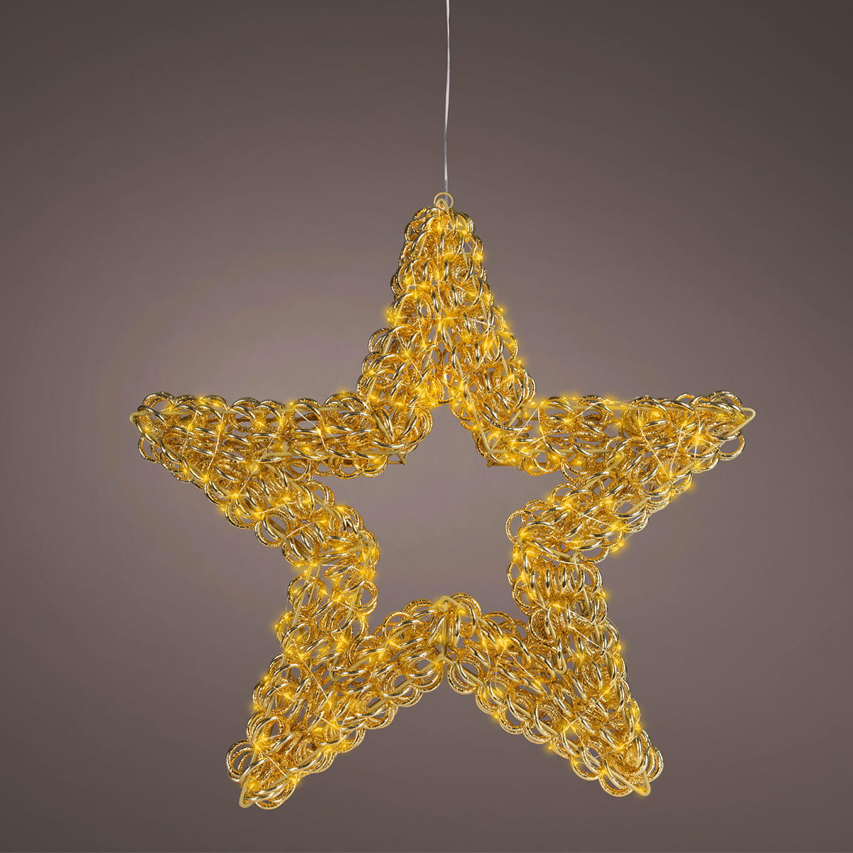 Stella natalizia luminosa da esterno cm con microLED oro