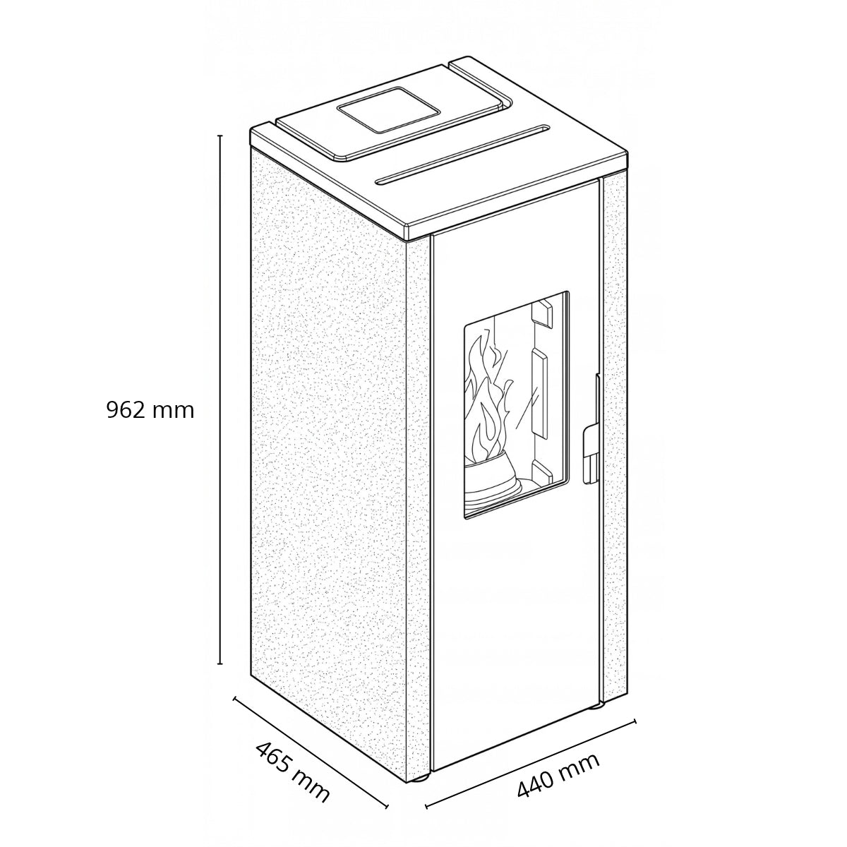 Stufa a pellet King Evo 92 grigio puntinato 8,3 kW 215 m³ con telecomando