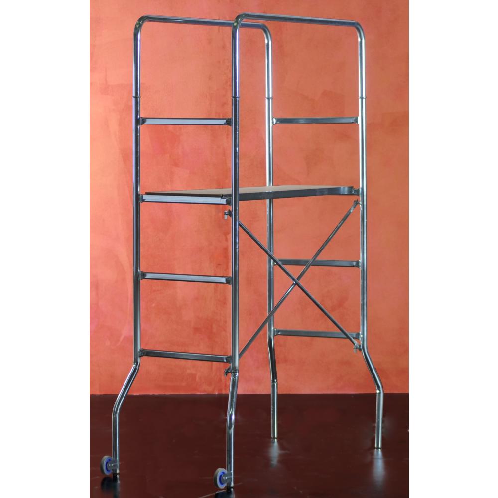 Trabattello miniponteggio acciaio Trio H 1,88 cm con piano lavoro