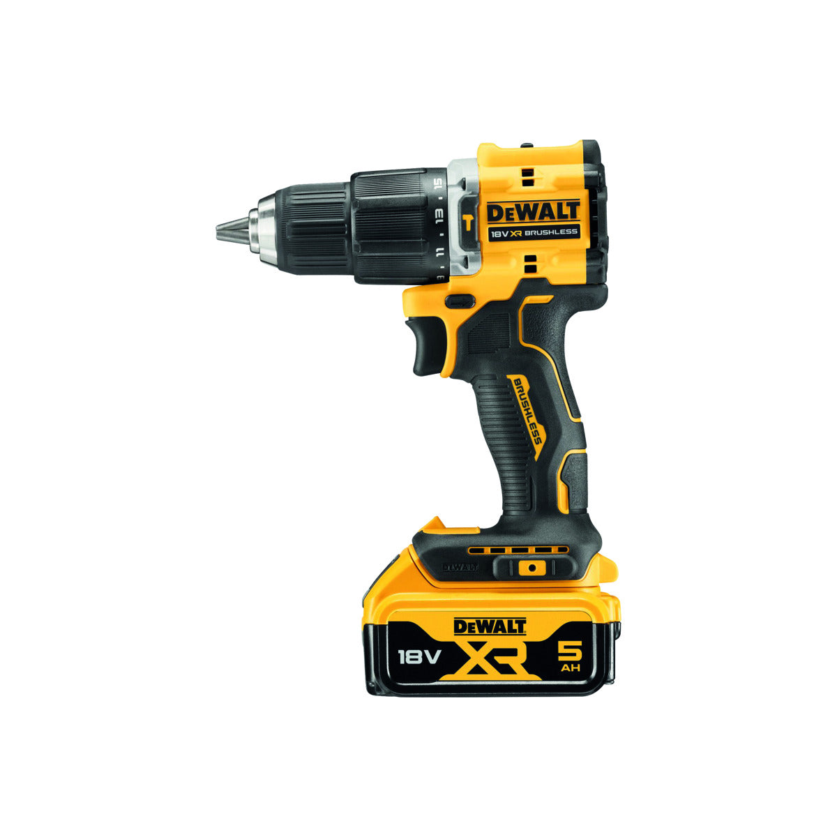 Trapano avvitatore brushless DeWalt 18 V 5 Ah incluse 2 batterie e valigetta