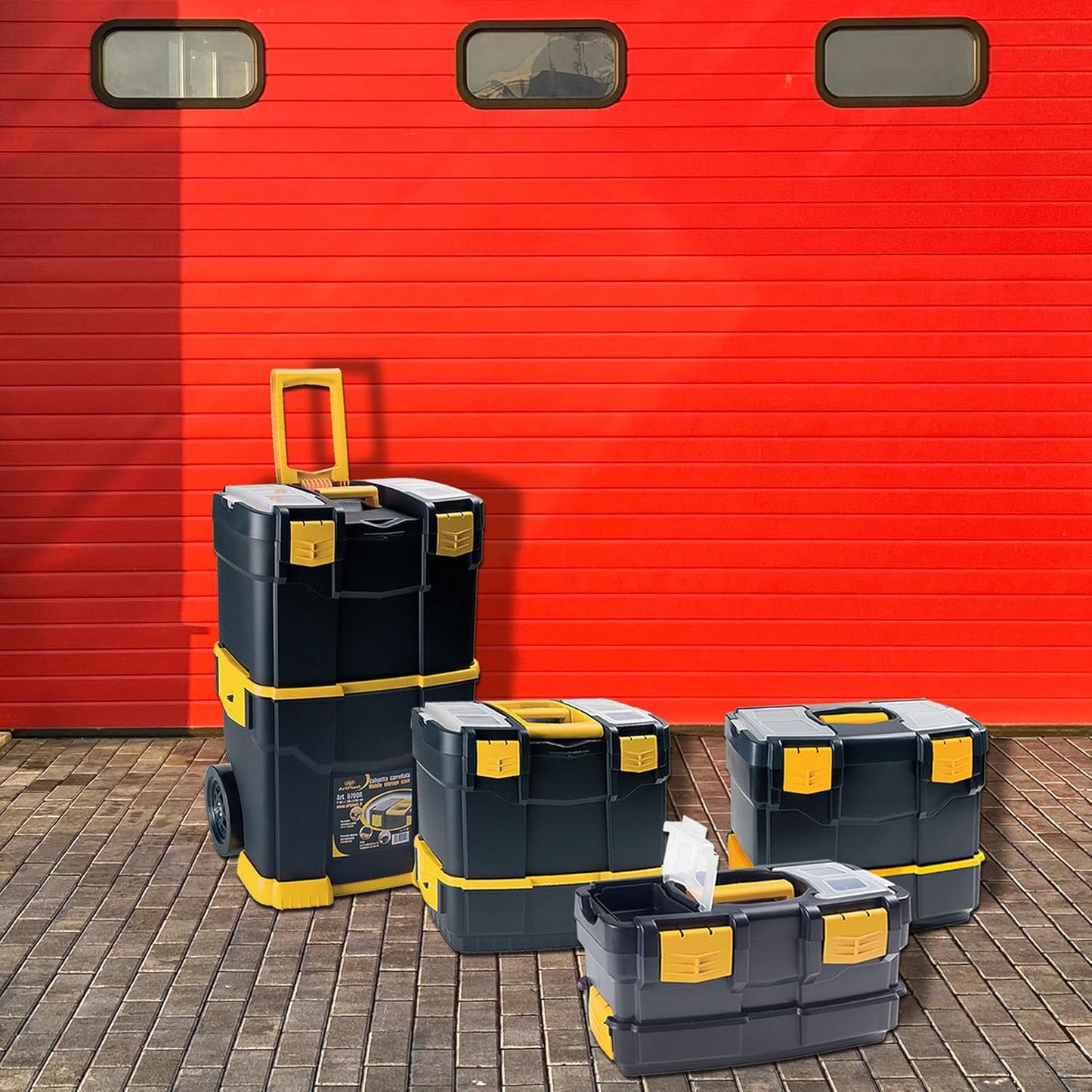 Trolley portautensili in plastica 46x28x66,5 cm nero Artplast