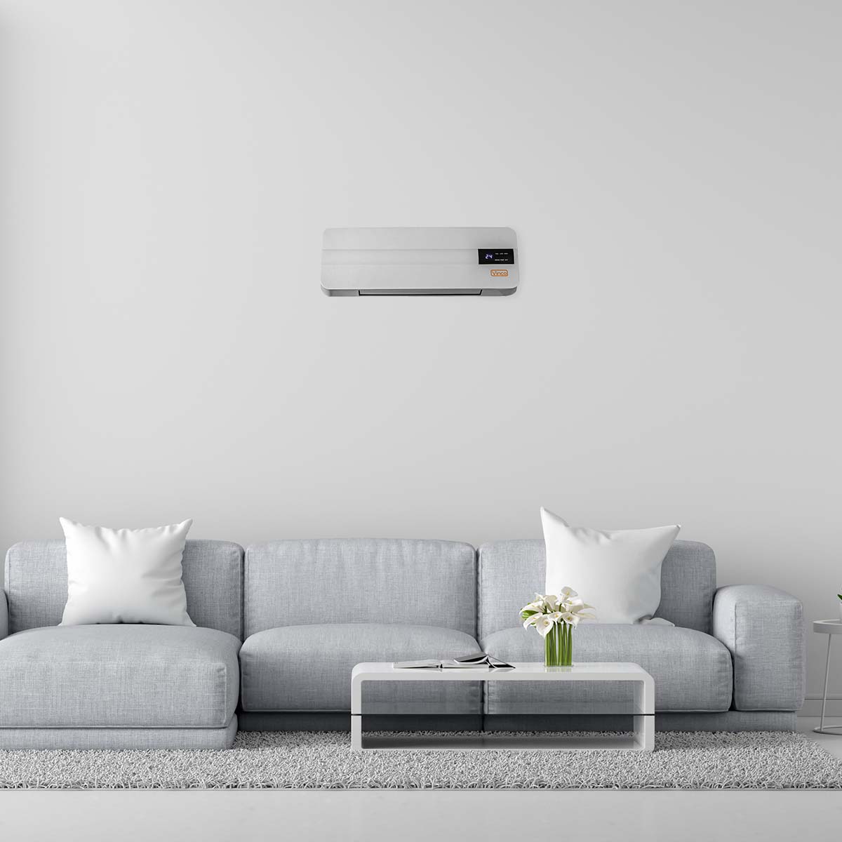 Termoconvettore programmabile 2000 W con telecomando 59,5x14x22 cm