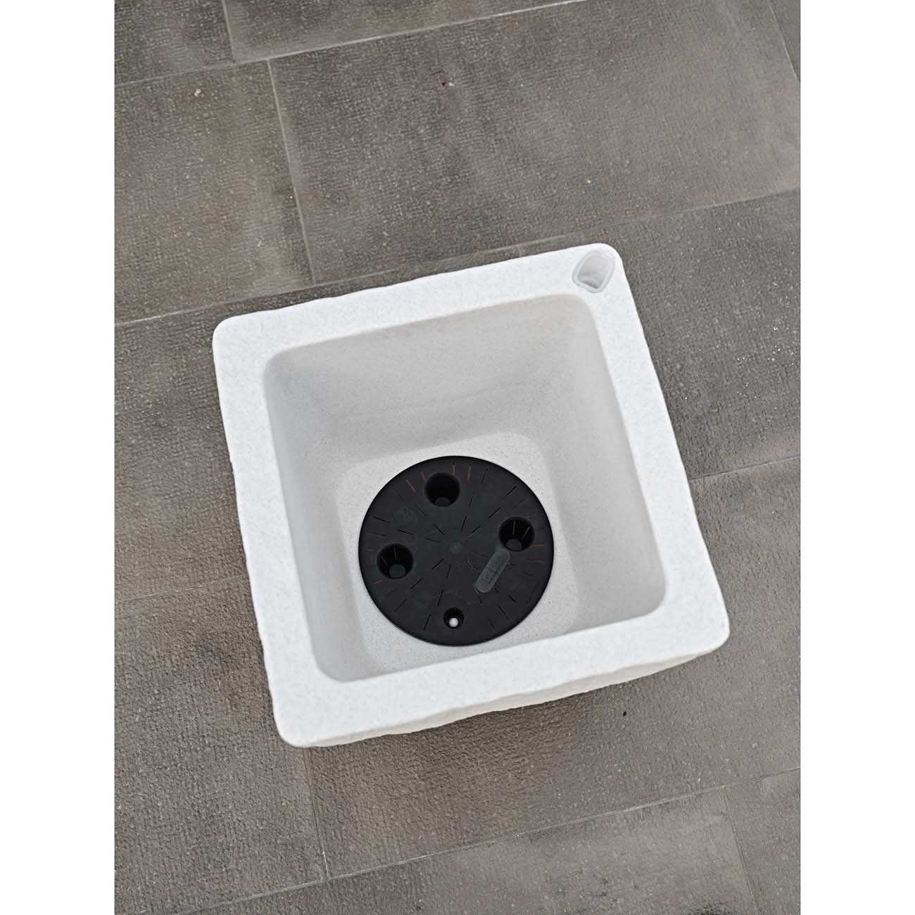 Vaso Lithos effetto pietra 41x41x40 cm bianco