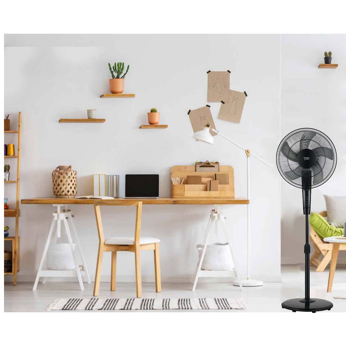 Ventilatore a piantana Beko 3 velocità 45 W nero