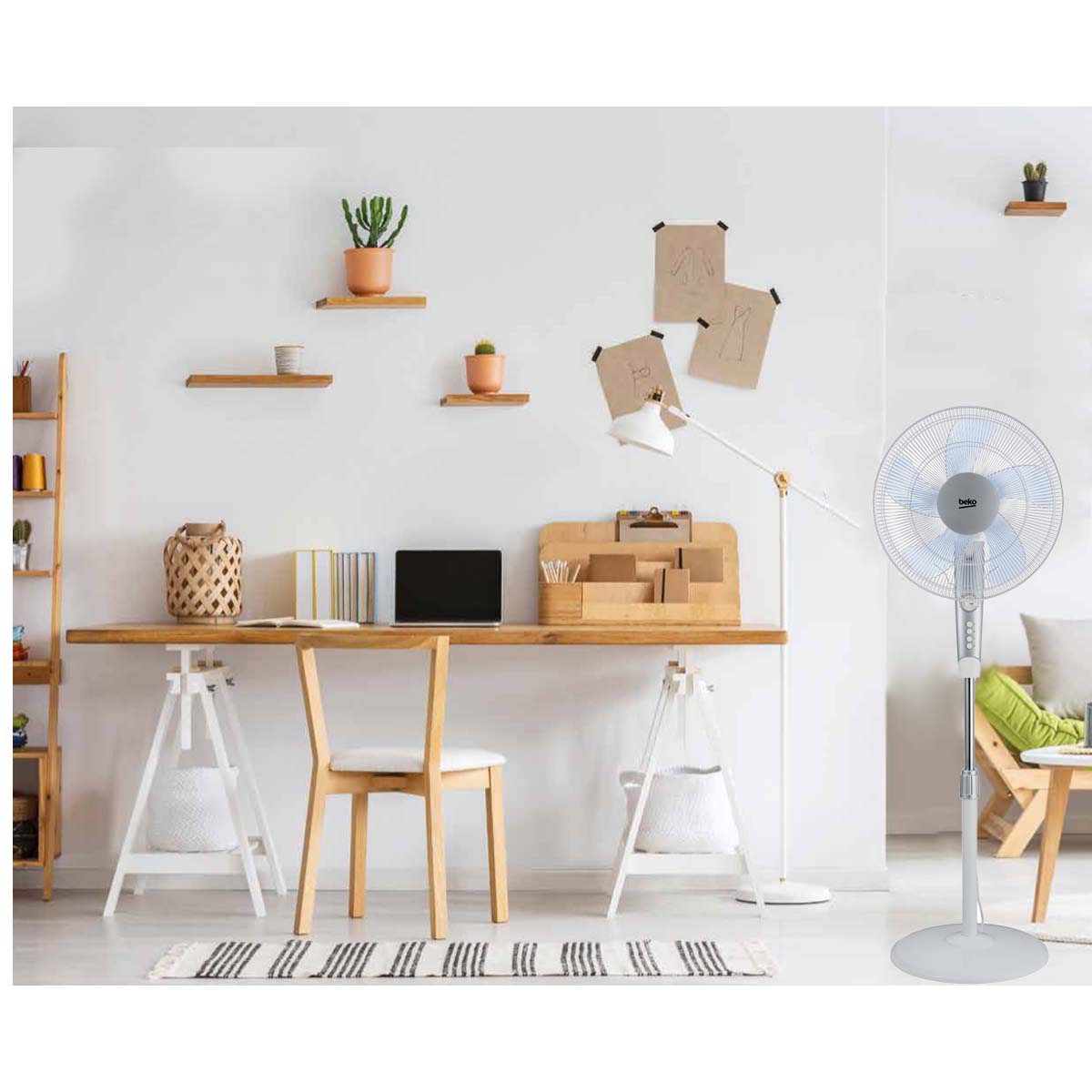 Ventilatore a piantana Beko 5 pale bianco