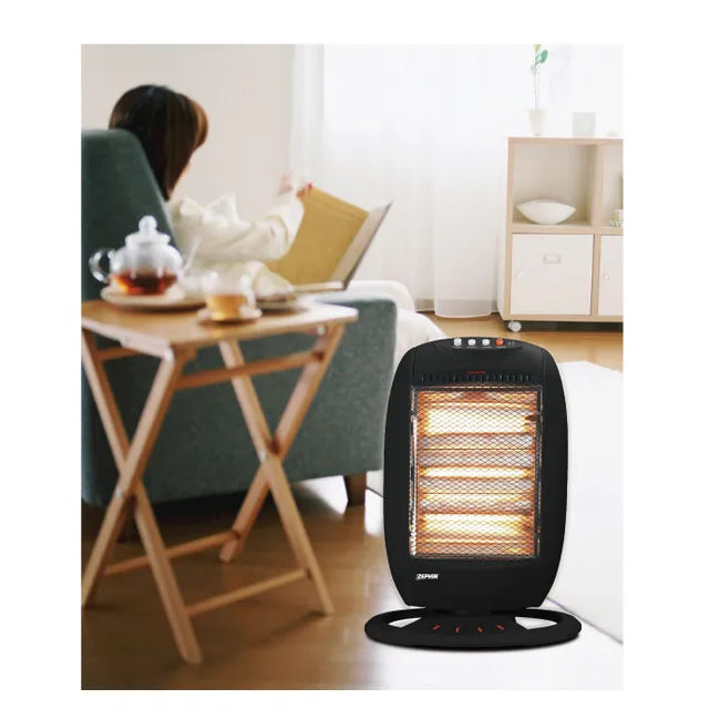 Stufa elettrica alogena oscillante 3 elementi 1200W Zephir HZP302