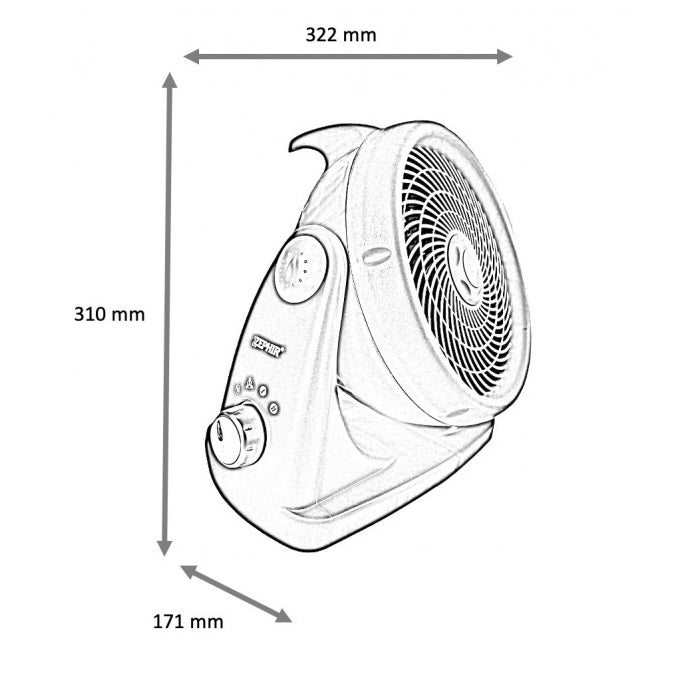 Termoventilatore da parete caldo freddo nero Zephir ZBH20CM