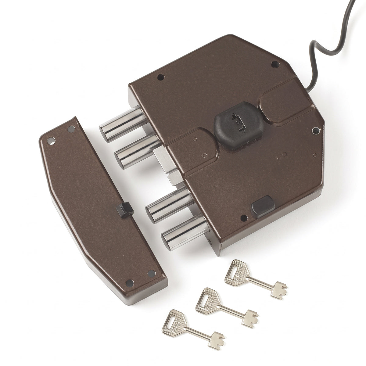 Serratura elettrica ad applicare Yale 6820680 triplice cilindro a pompa entrata 80 mm