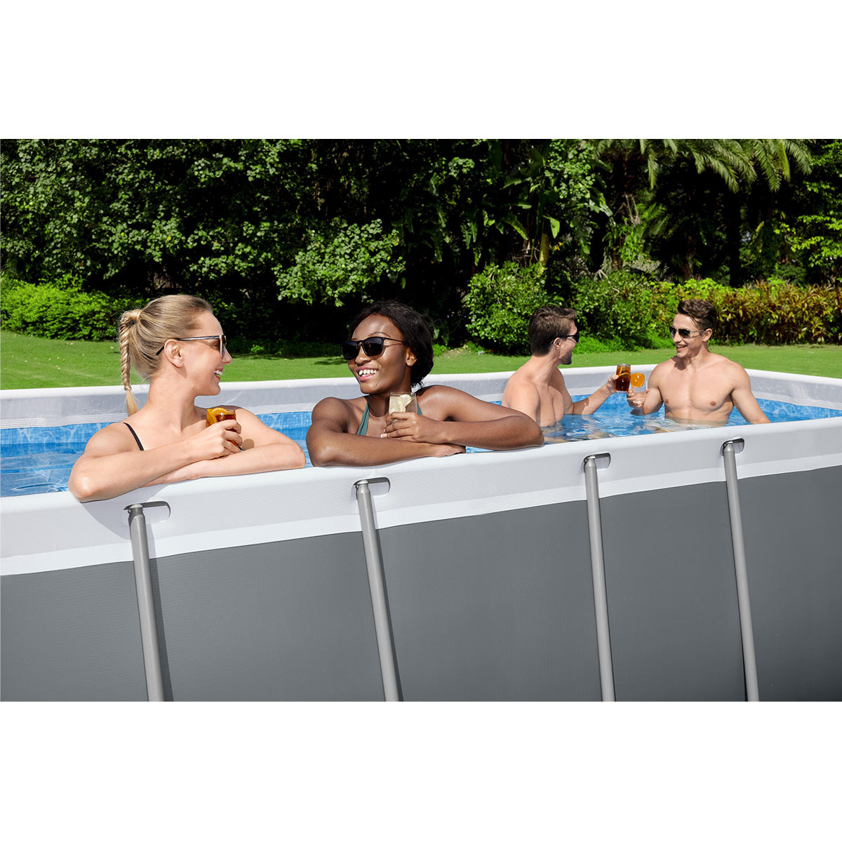 Piscina fuori terra Steel Pro Max rettangolare Bestway 56456 con accessori 412x201x122 cm