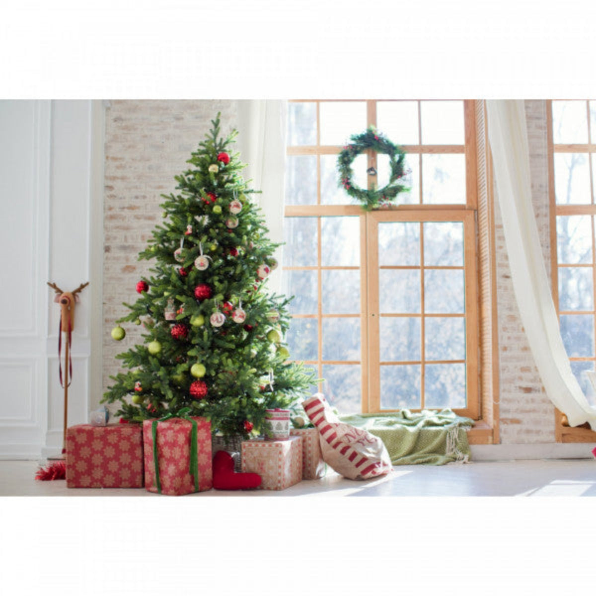 Albero di Natale verde effetto pino Nevada