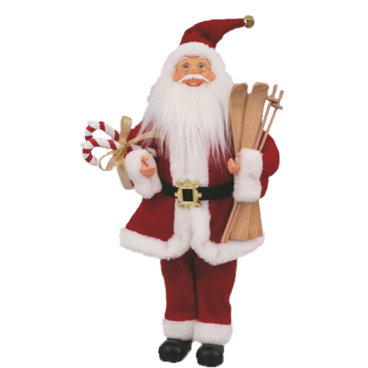 Babbo Natale fisso 50 cm con decorazioni e musica a corda
