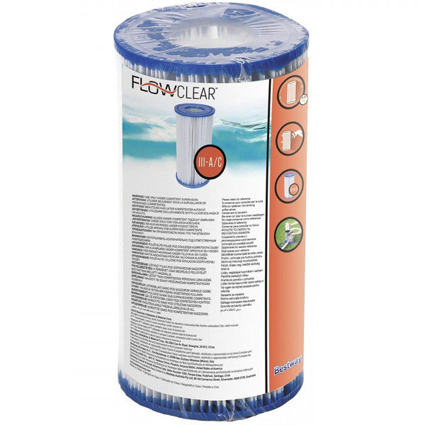 Filtro cartuccia per pulizia piscina tipo III 10,6x20,3 cm Bestway 58012