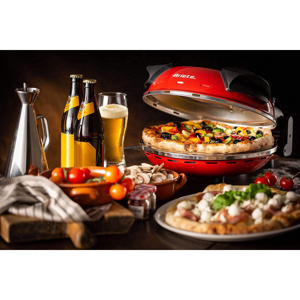 Forno per pizza elettrico Ariete 909 1200W 400 gradi fornetto rosso con timer